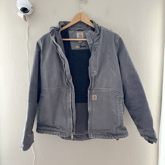 Carhartt Jackets & Blazers - Carhartt Womens Full Swing Caldwell Sherpa Lined Jacket Size M Gray Workwear
